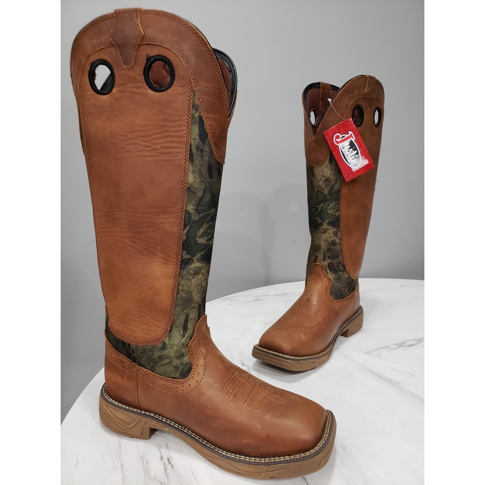SZ 9.5EE 9.5 Justin Rush Strike 17" Snake Resistant Camo Brown SE4380 WORK BOOT‎